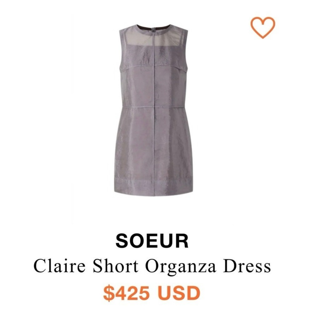 Soeur Claire Dress Sz 8 Sheer Organza- Cafe Leandra NWT Editorial Model off duty